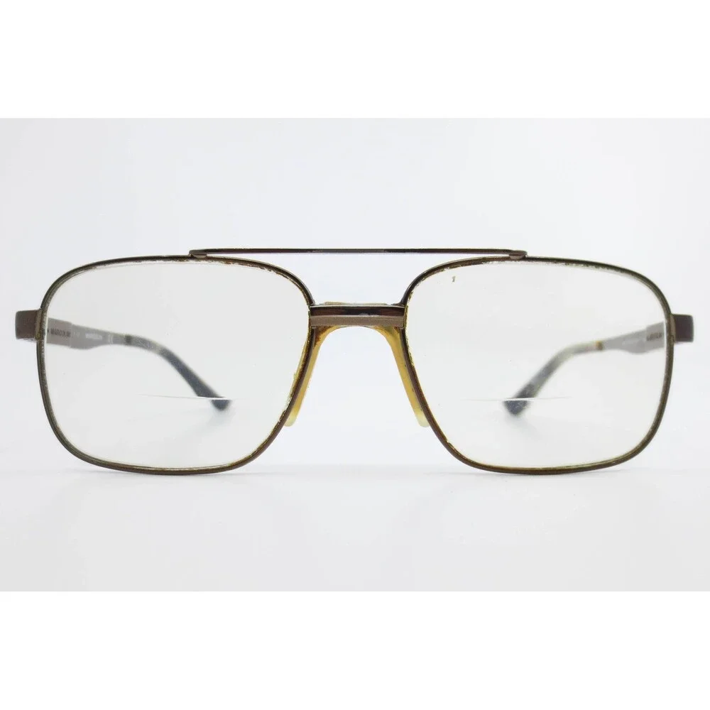 Marcolin MA3005 049 Brown Aviator Eyeglass Frames Mens 57-17-145 Double Bridge